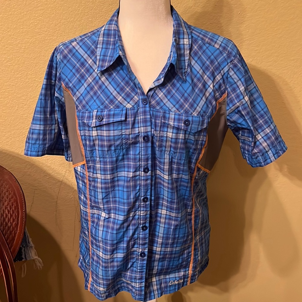 🎣 LN Cabela’s brand women’s short sleeve button down fishing shirt
